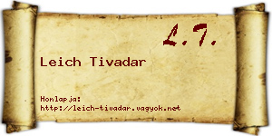 Leich Tivadar névjegykártya